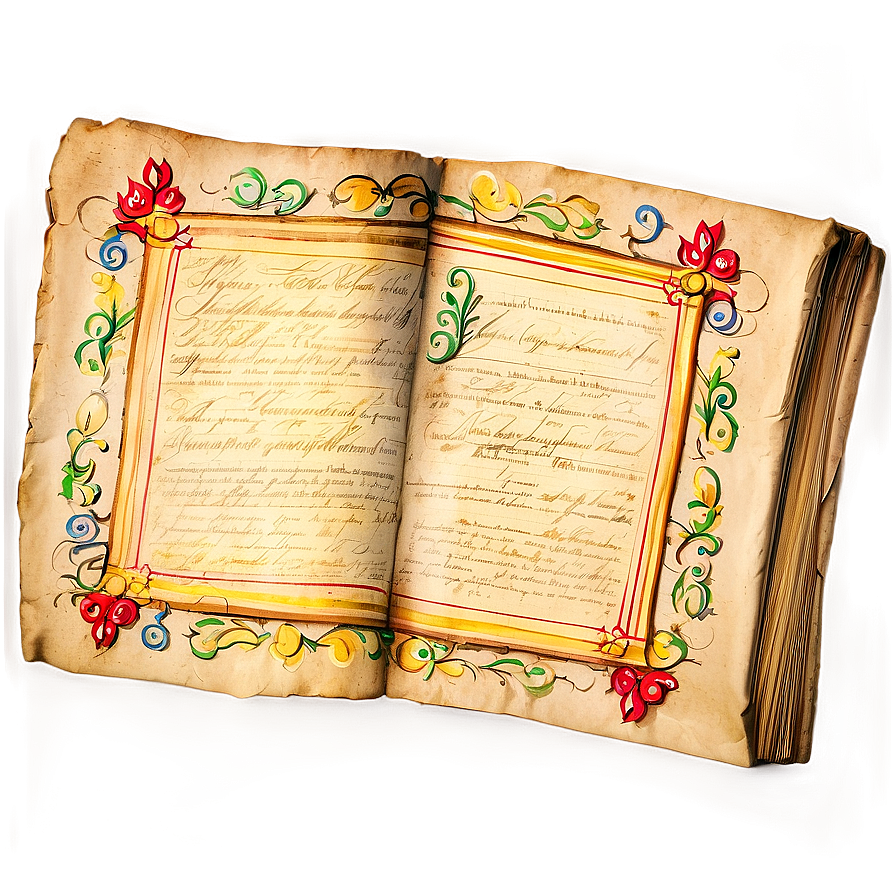 Vintage Manuscript Document Png 17