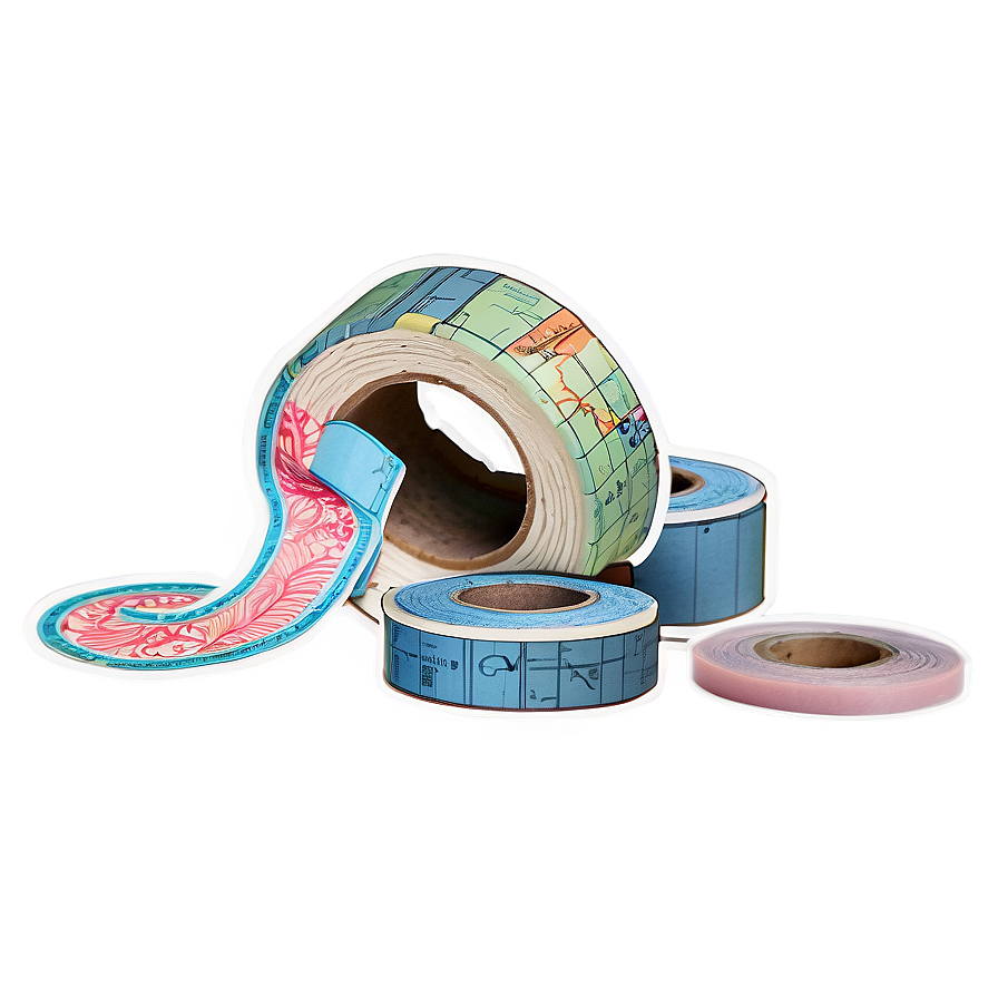 Vintage Map Washi Tape Aesthetic Png Wjr