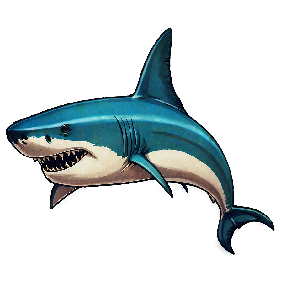 Vintage Megalodon Sketch Png 27