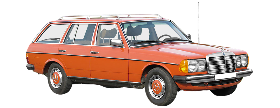 Vintage Mercedes Station Wagon Orange