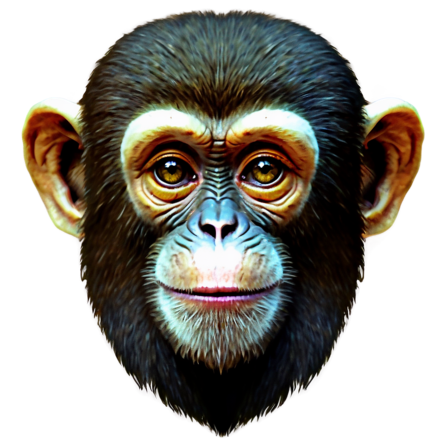 Vintage Monkey Face Art Png 58