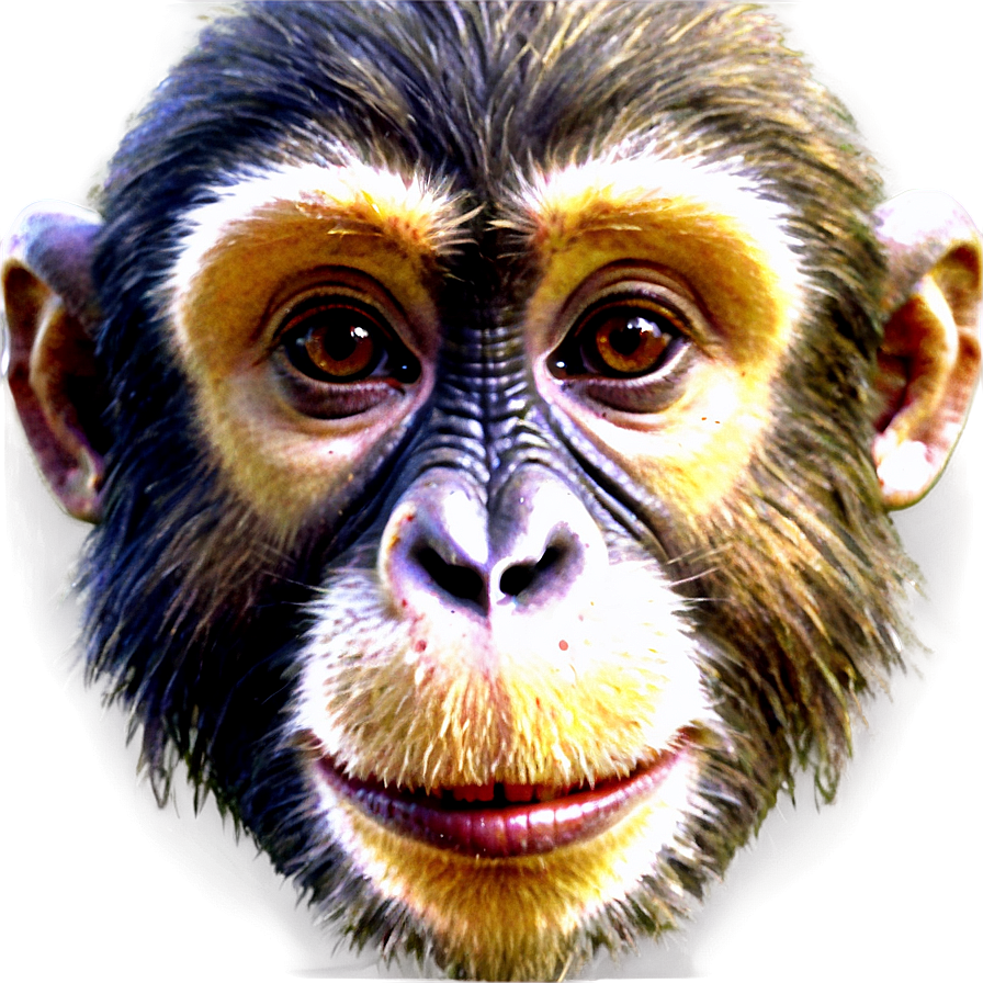 Vintage Monkey Face Art Png Oia35