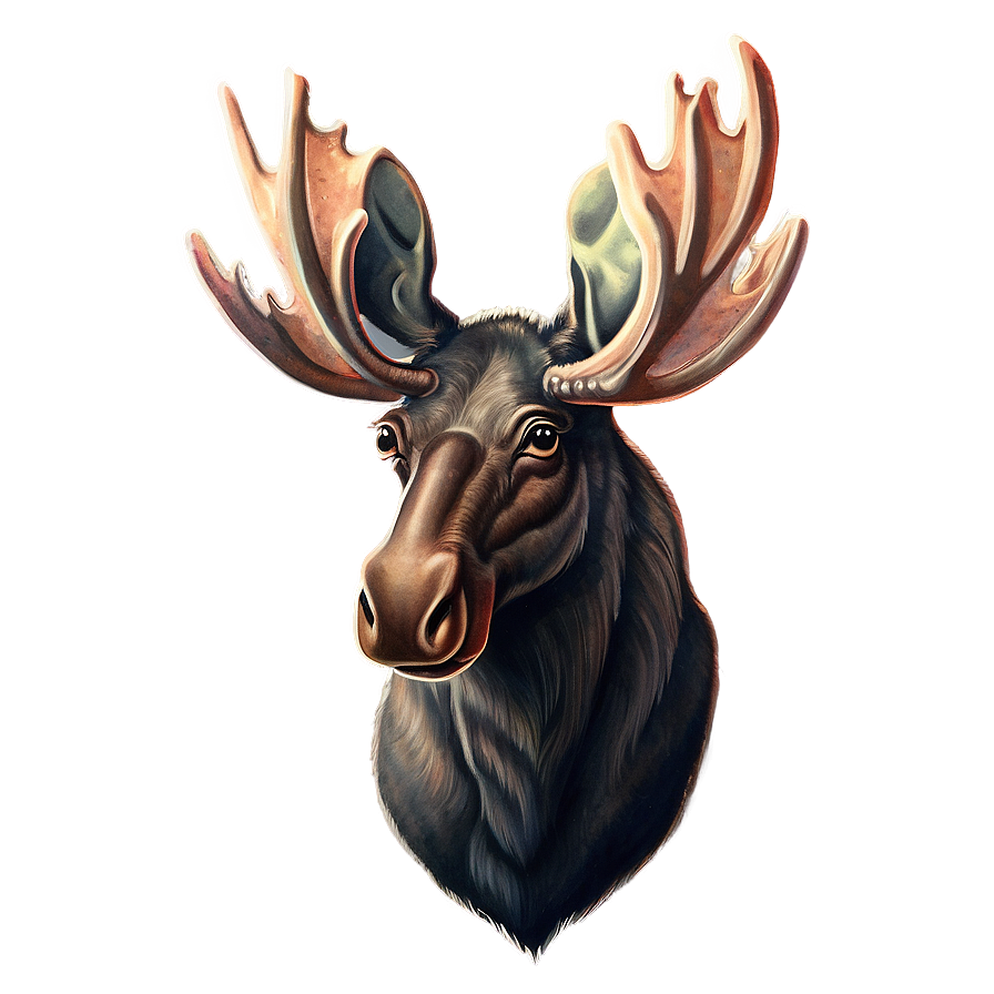 Vintage Moose Illustration Png 05242024