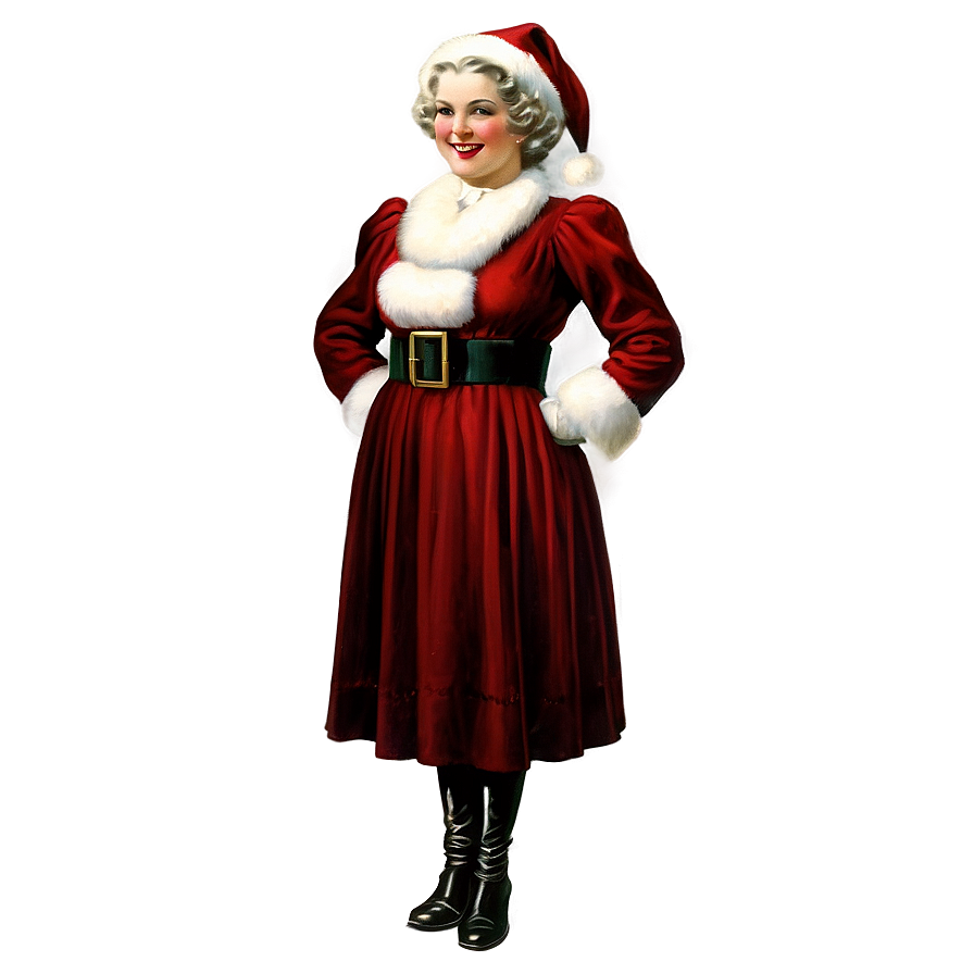 Vintage Mrs Claus Graphic Png Gky20