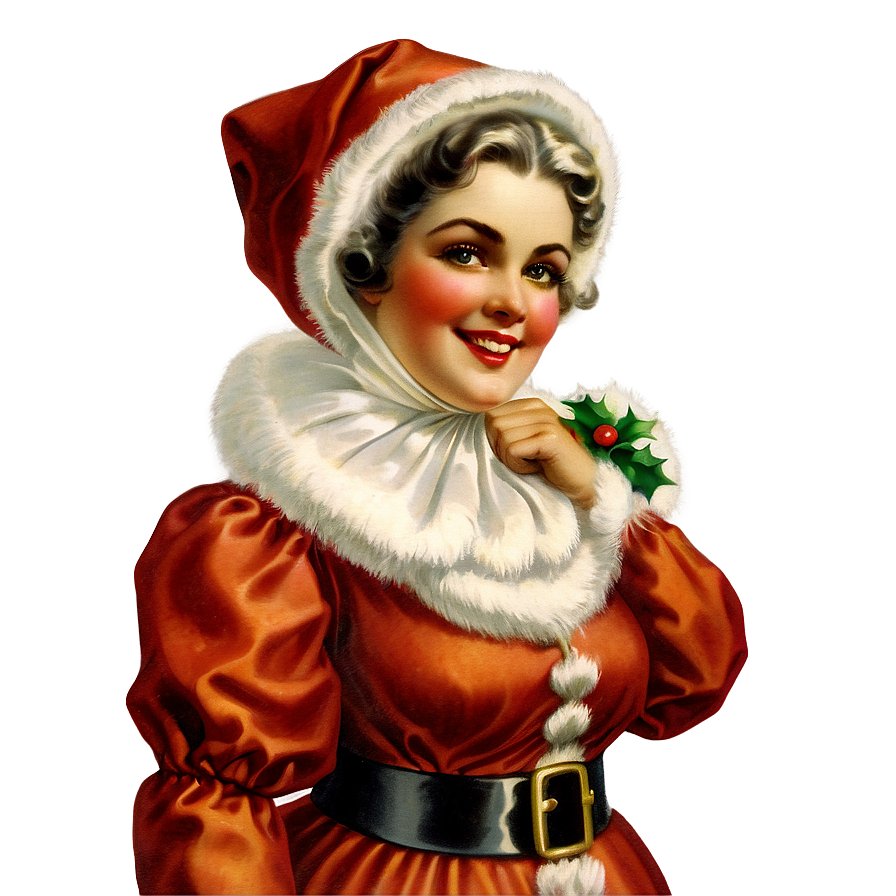 Vintage Mrs Claus Graphic Png Pqv94