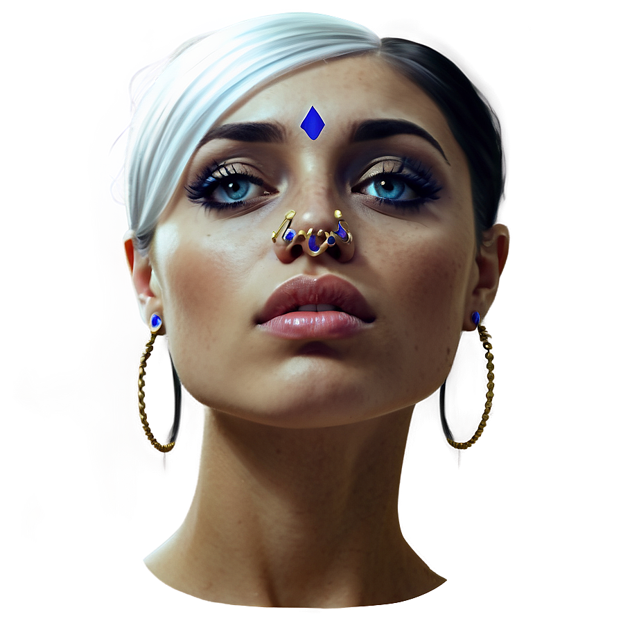 Vintage Nose Stud Illustration Png 5