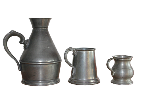 Vintage Pewter Pitchersand Mugs