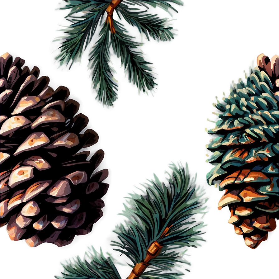 Vintage Pinecone Print Png 06132024