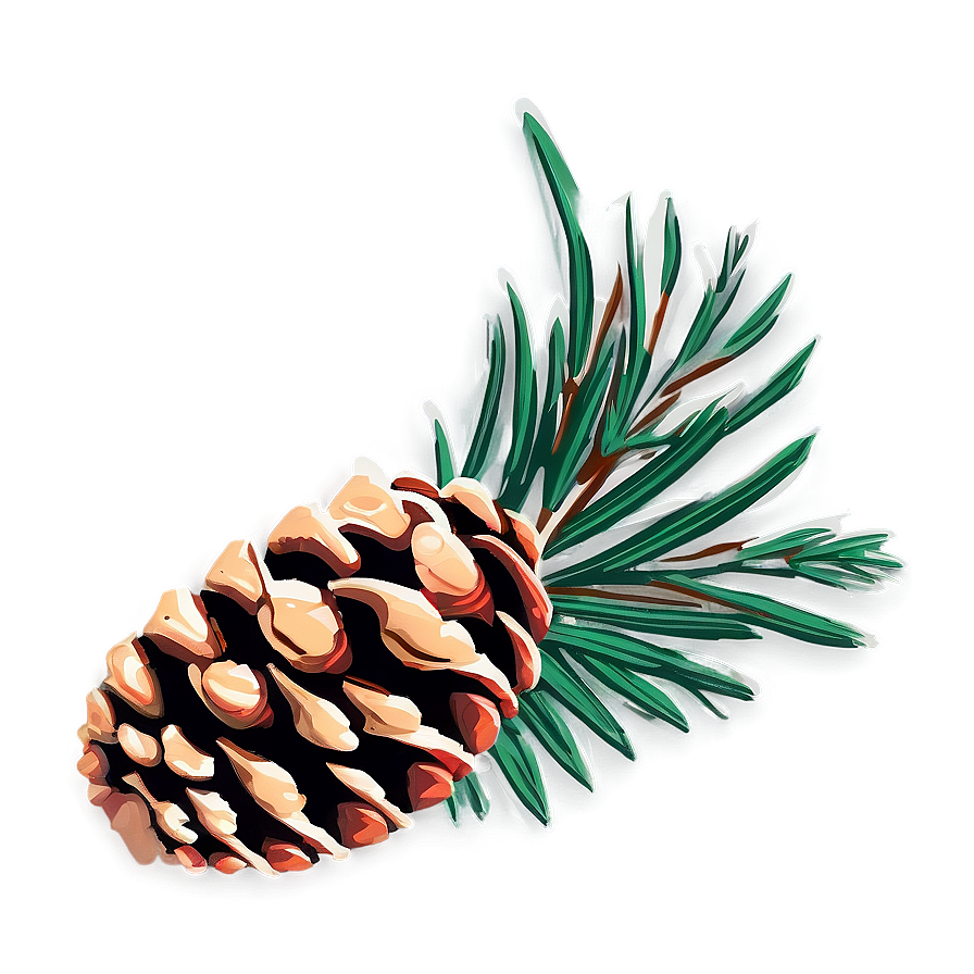 Vintage Pinecone Print Png Xfi