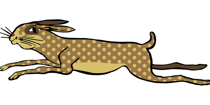 Vintage Polka Dotted Rabbit Illustration