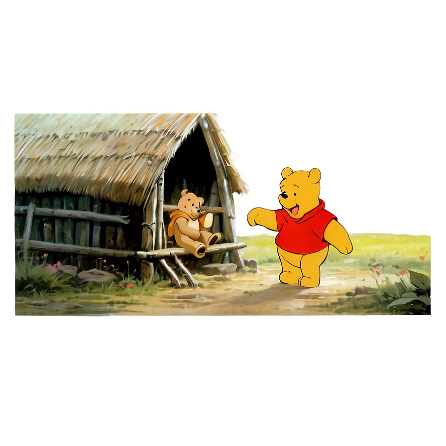 Vintage Pooh Bear Scene Png 46