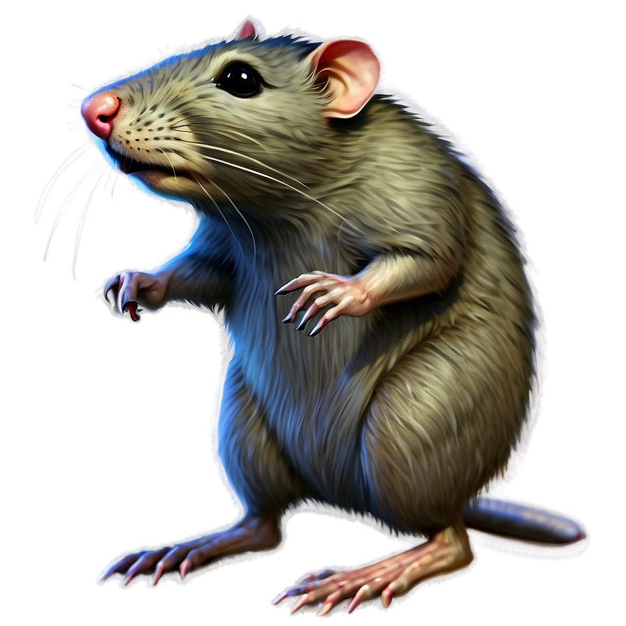 Vintage Rat Drawing Png 05042024