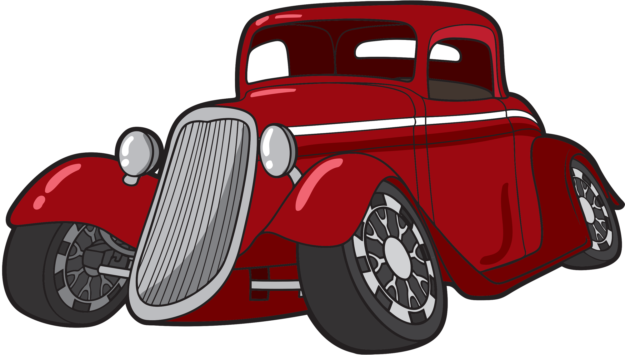 Vintage Red Hotrod Illustration