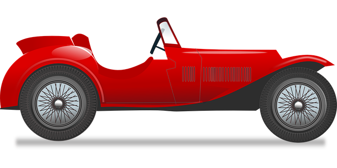 Vintage Red Roadster Illustration