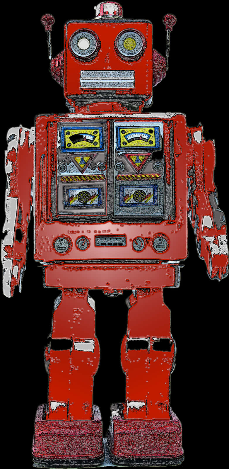 Vintage Red Robot Toy