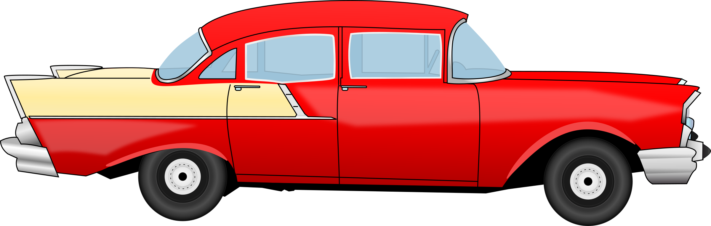 Vintage Redand Cream Classic Car Illustration