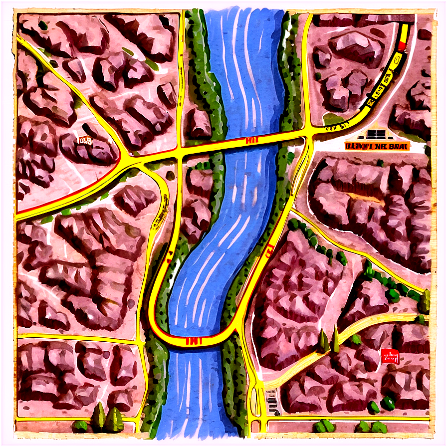 Vintage Road Map Png Yiv50