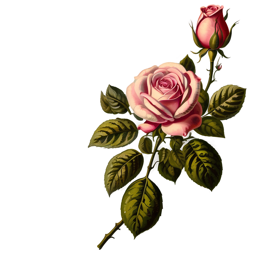 Vintage Rose Illustration Png 06292024