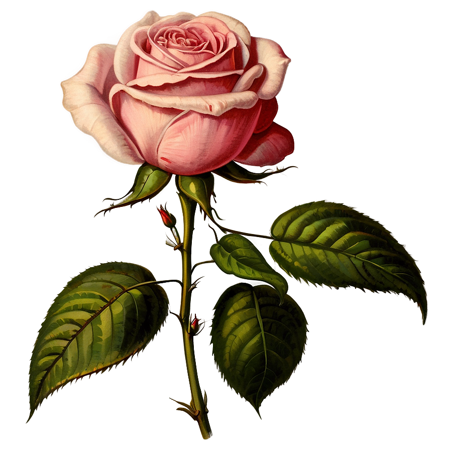 Vintage Rose Illustration Png Nln