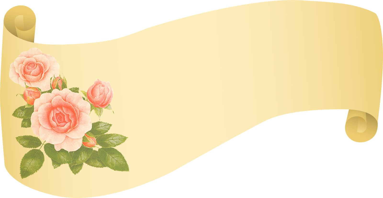 Vintage Rose Scroll Banner