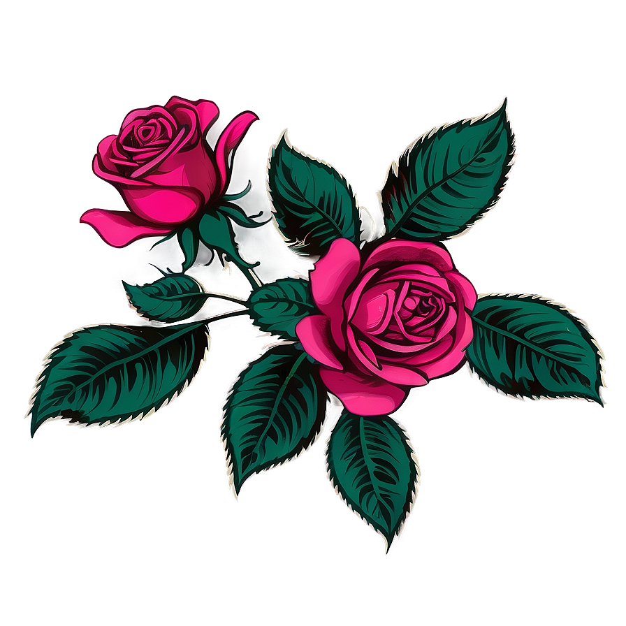 Vintage Rose Vector Print Png 06292024