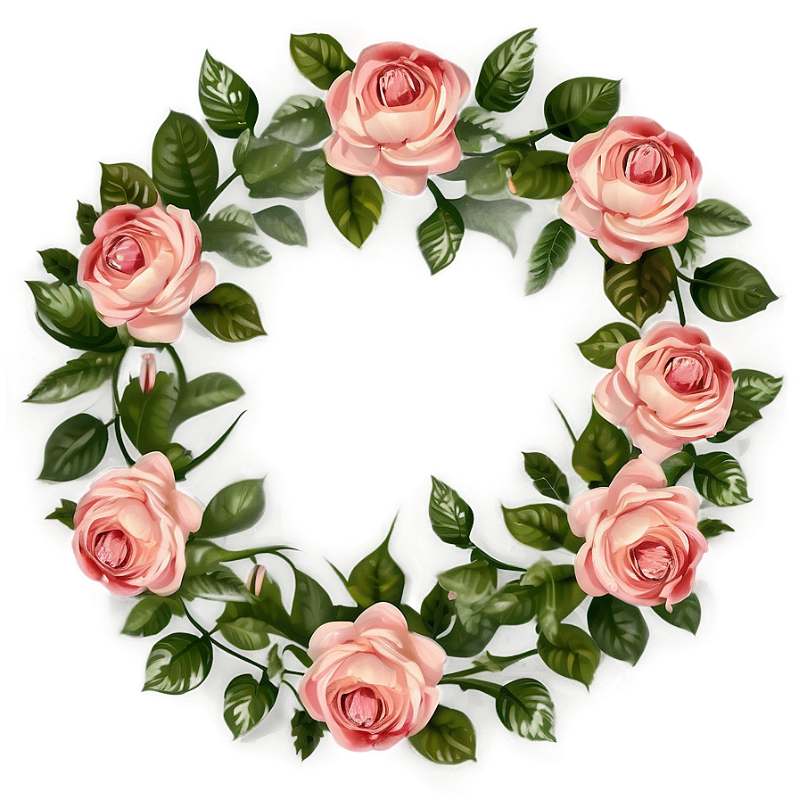 Vintage Rose Wreath Png Twk33