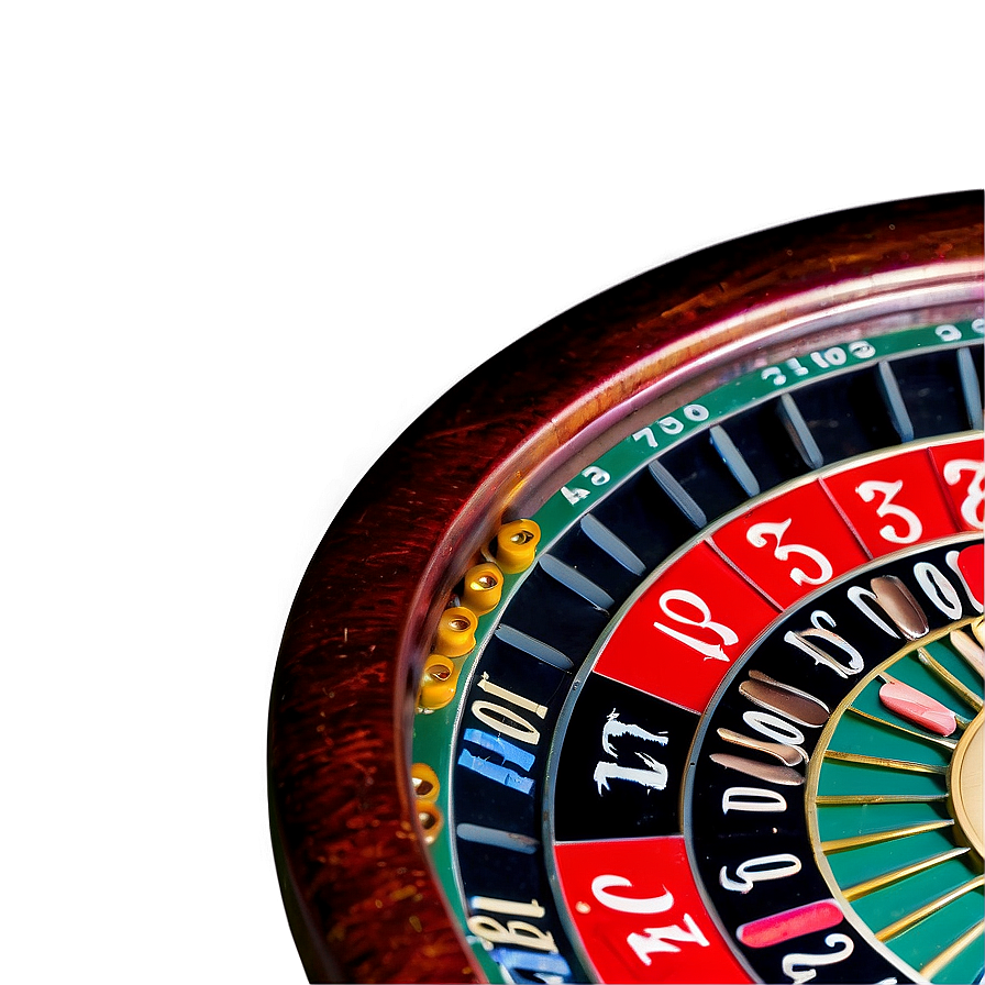 Vintage Roulette Wheel Close-up Png 60