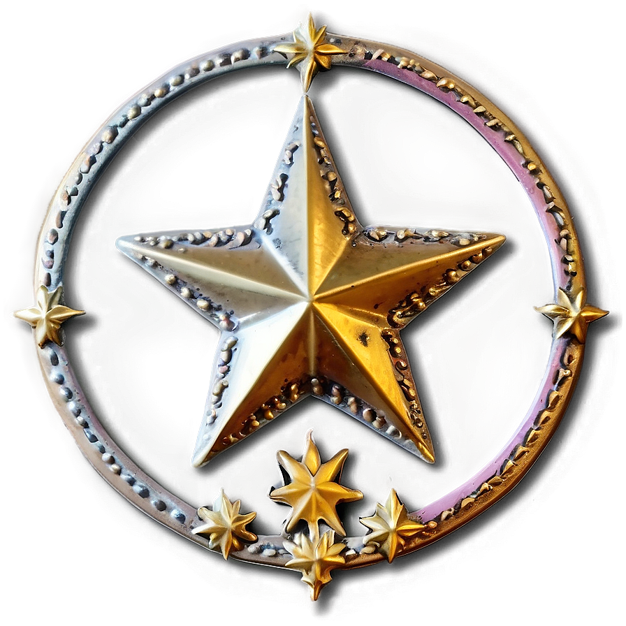 Vintage Round Star Png 89