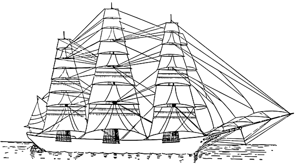 Vintage Sailing Ship Sketch