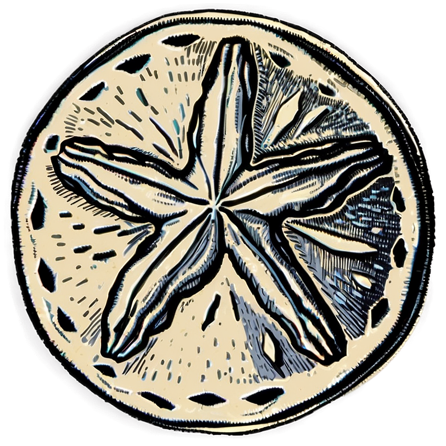 Vintage Sand Dollar Drawing Png Ptq