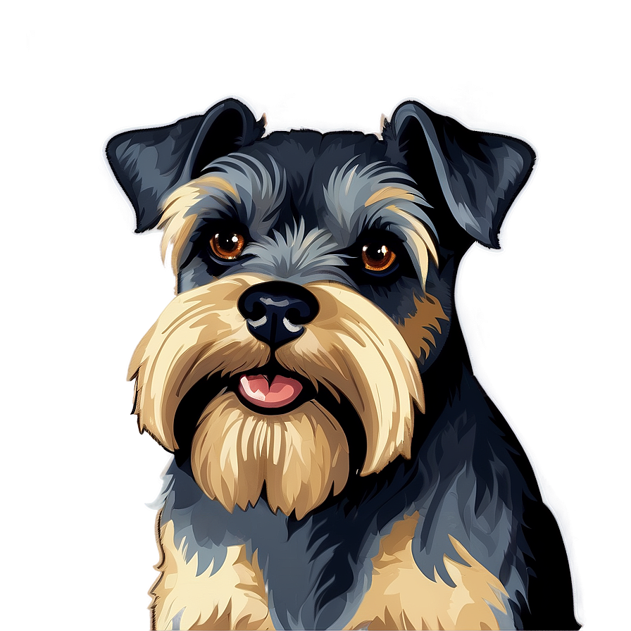 Vintage Schnauzer Illustration Png 06262024