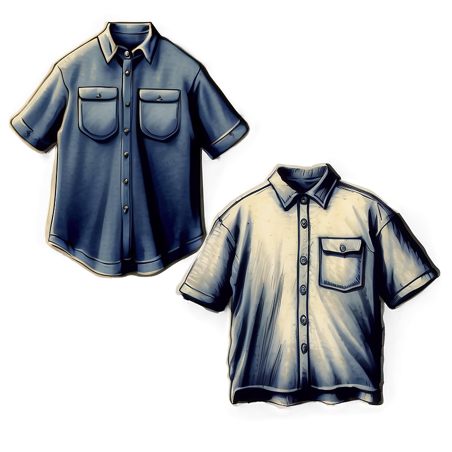 Vintage Shirt Pocket Sketch Png 31