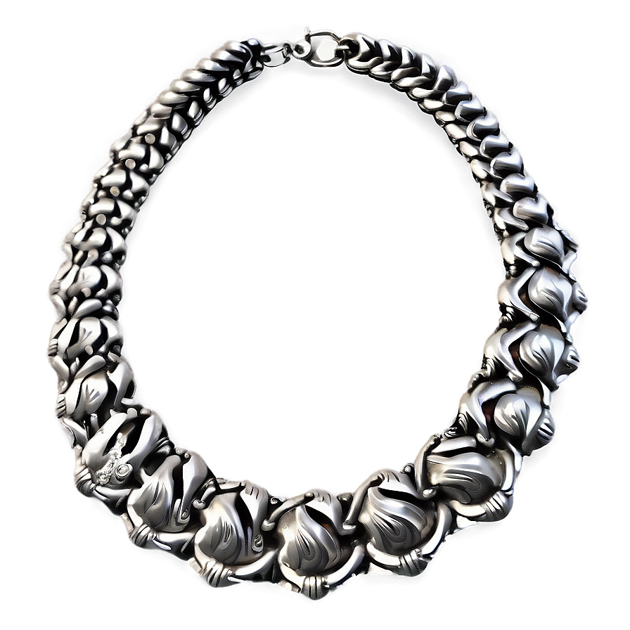 Vintage Silver Necklace Png 06282024