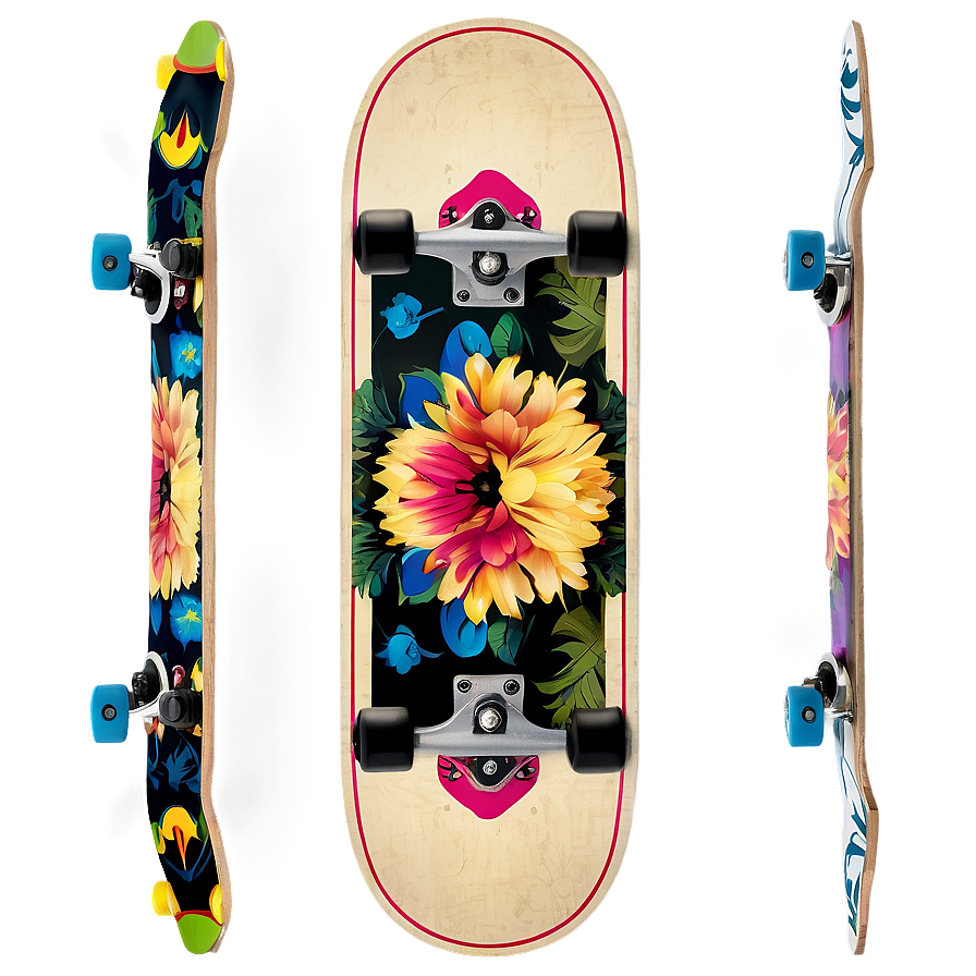 Vintage Skateboard Deck Style Png Pti22