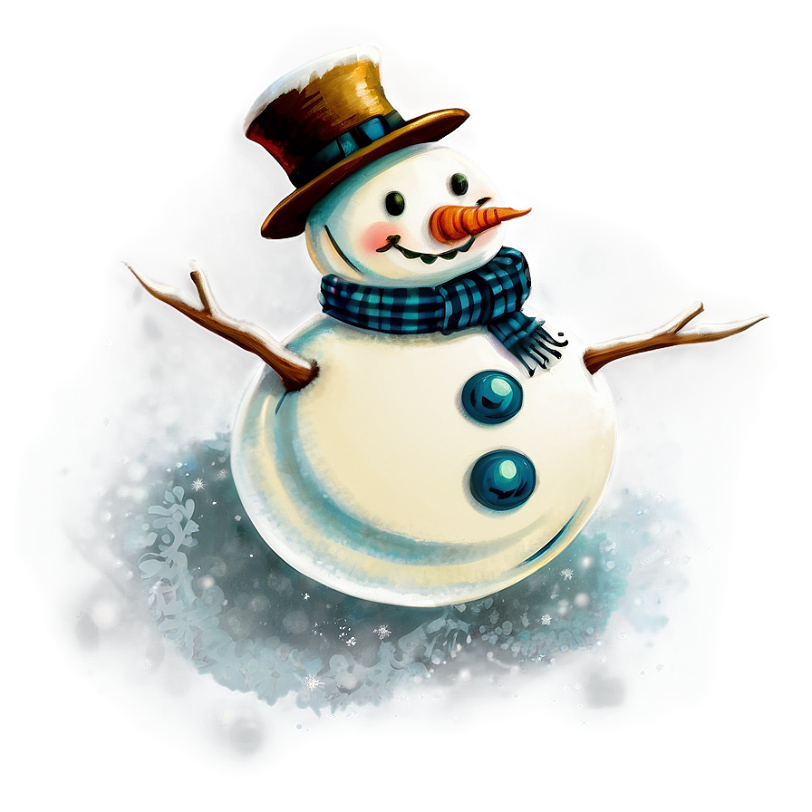 Vintage Snowman Art Png Lqp98