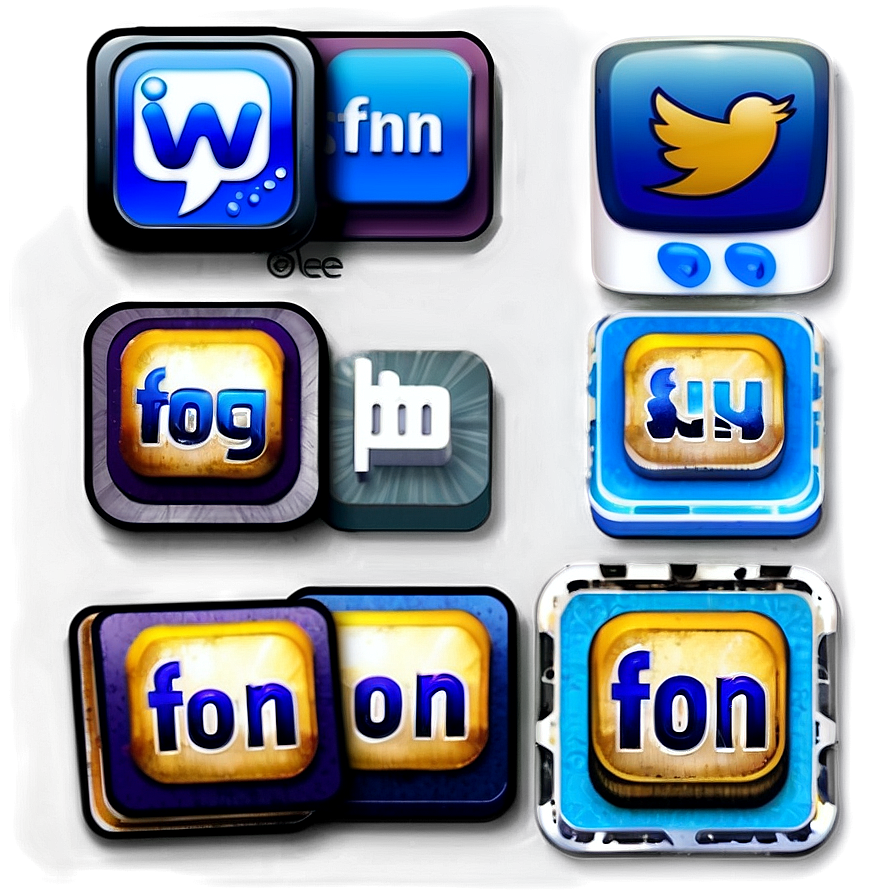 Vintage Social Media Icons Png 05252024