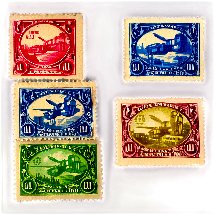 Vintage Stamp Collection Showcase Png Ujv38