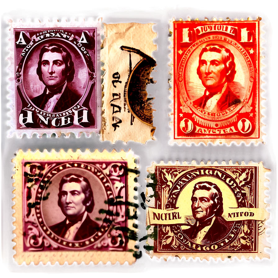 Vintage Stamp Montage Png Frn