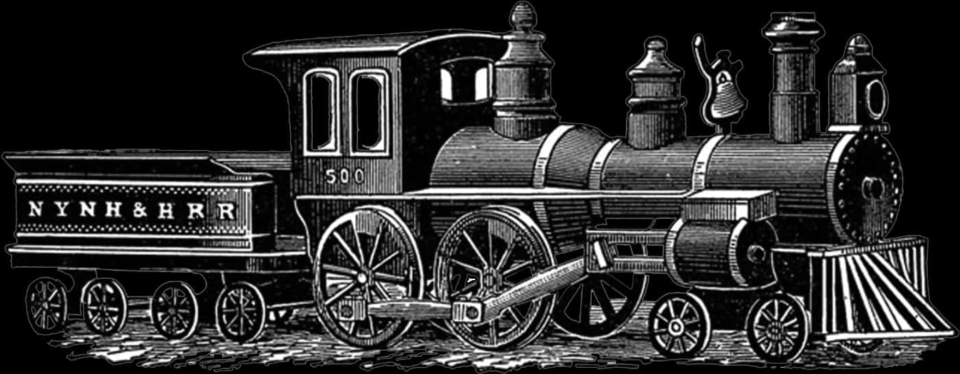 Vintage Steam Engine Illustration