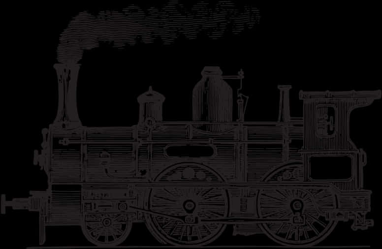 Vintage Steam Train Silhouette