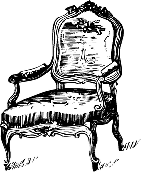 Vintage Style Chair Illustration