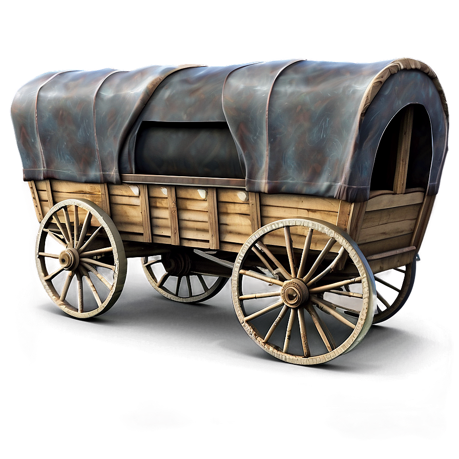 Vintage-style Covered Wagon Png 06292024