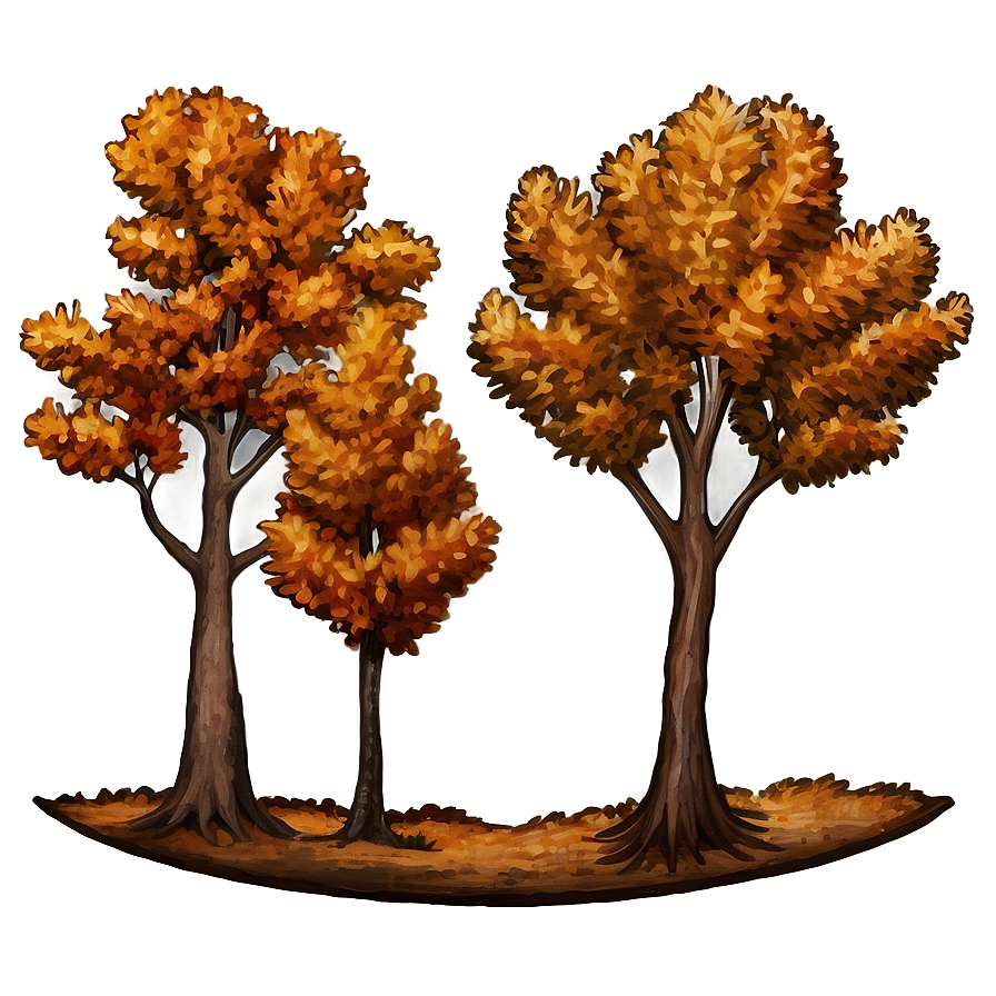 Vintage Style Fall Trees Png 19