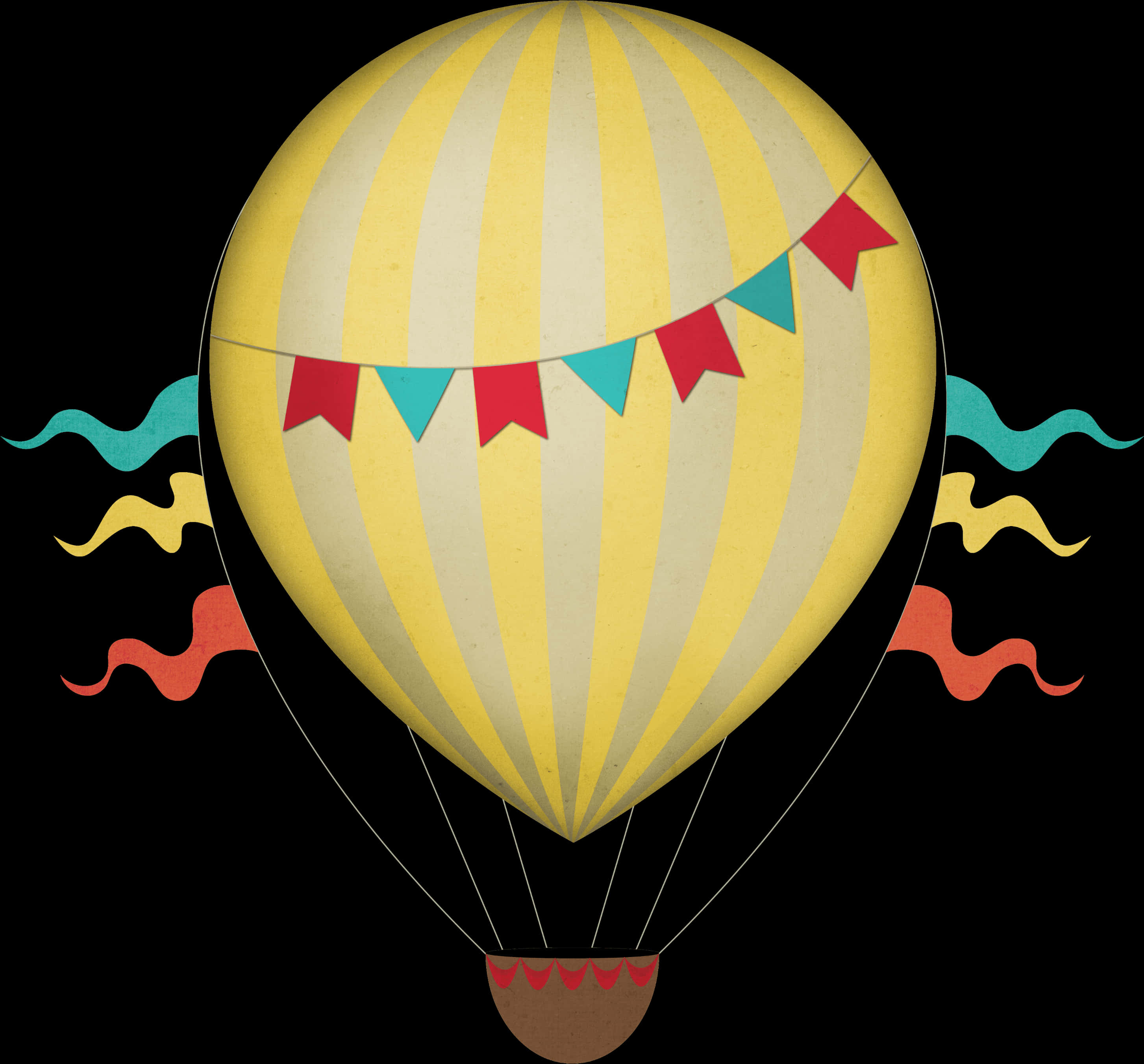 Vintage Style Hot Air Balloon Illustration