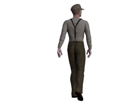 Vintage Style Man3 D Model