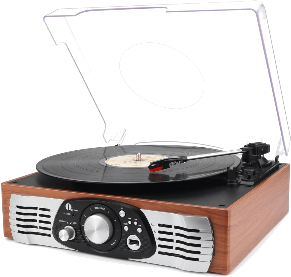 Vintage Style Turntablewith Vinyl Record