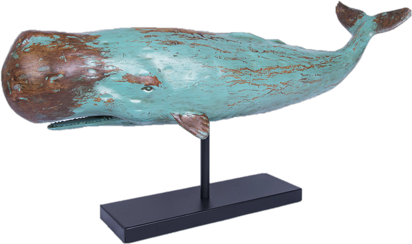 Vintage Style Whale Sculptureon Stand