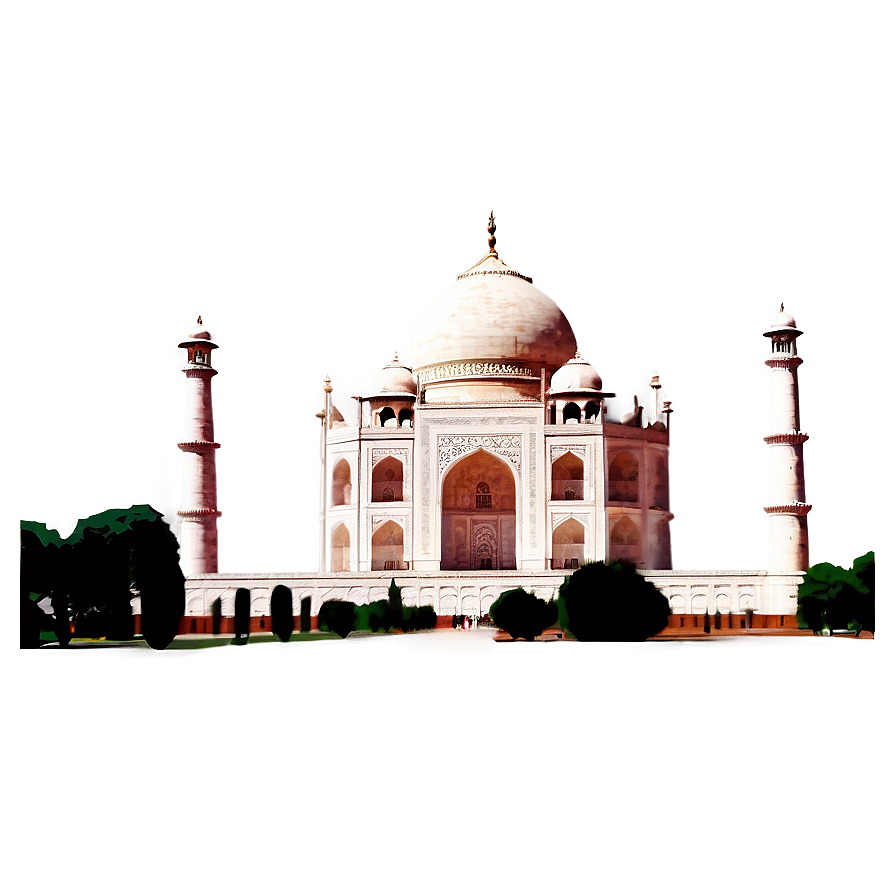 Vintage Taj Mahal Illustration Png Kvr67