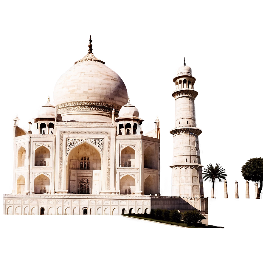 Vintage Taj Mahal Illustration Png Qpi52