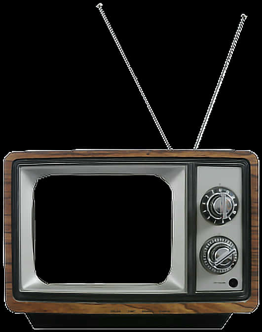 Vintage Television With Antennas